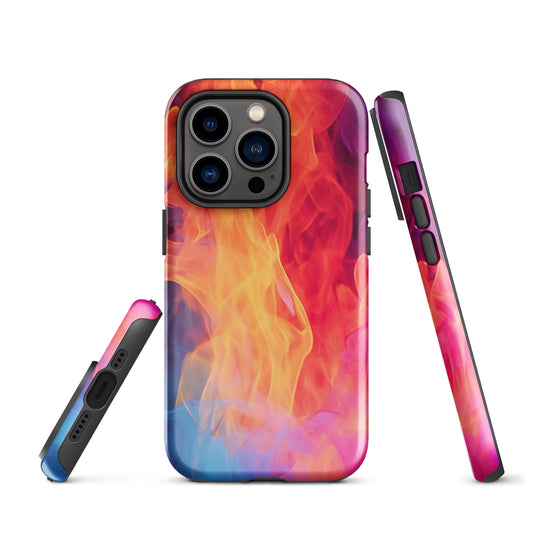 Blue Orange Fire iPhone Case Hardshell 3D Wrap Thermal CREATIVETECH
