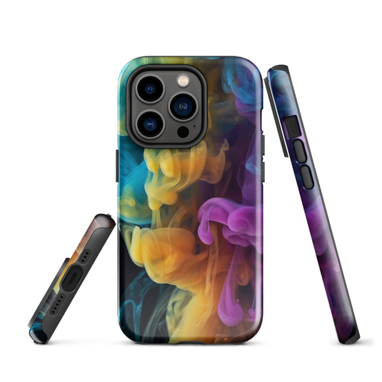Yellow Purple Blue Smoke iPhone Case Hardshell 3D Wrap Thermal CREATIVETECH