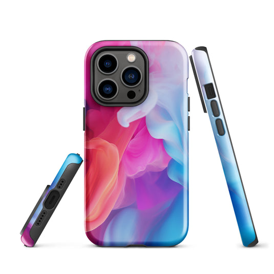 Blue Purple Liquid Paint iPhone Case Hardshell 3D Wrap Thermal CREATIVETECH