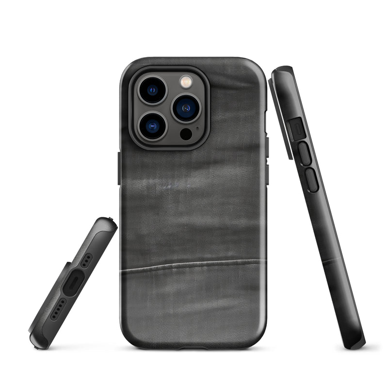 Load image into Gallery viewer, Dark Grey Denim Cloth iPhone Case Hardshell 3D Wrap Thermal CREATIVETECH