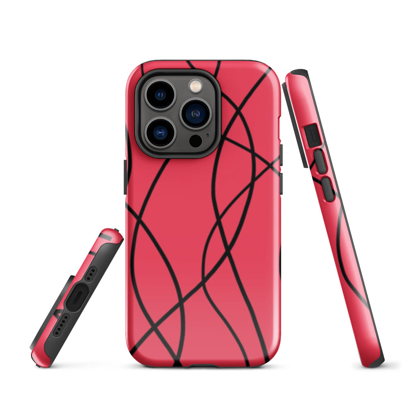 Load image into Gallery viewer, Aesthetic Black Red iPhone Case Hardshell 3D Wrap Thermal CREATIVETECH