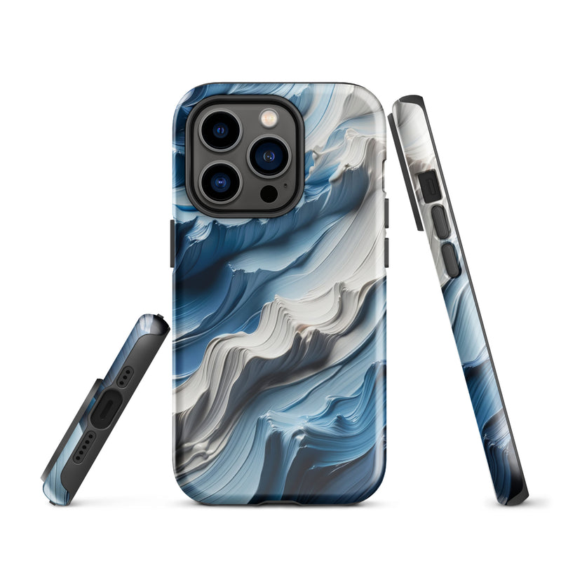 Load image into Gallery viewer, Blue White Paint Style Colorful iPhone Case Hardshell 3D Wrap Thermal Double Layer CREATIVETECH