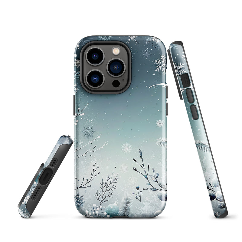 Load image into Gallery viewer, Christmas Vibe Blue White iPhone Case Hardshell 3D Wrap Thermal Double Layer CREATIVETECH