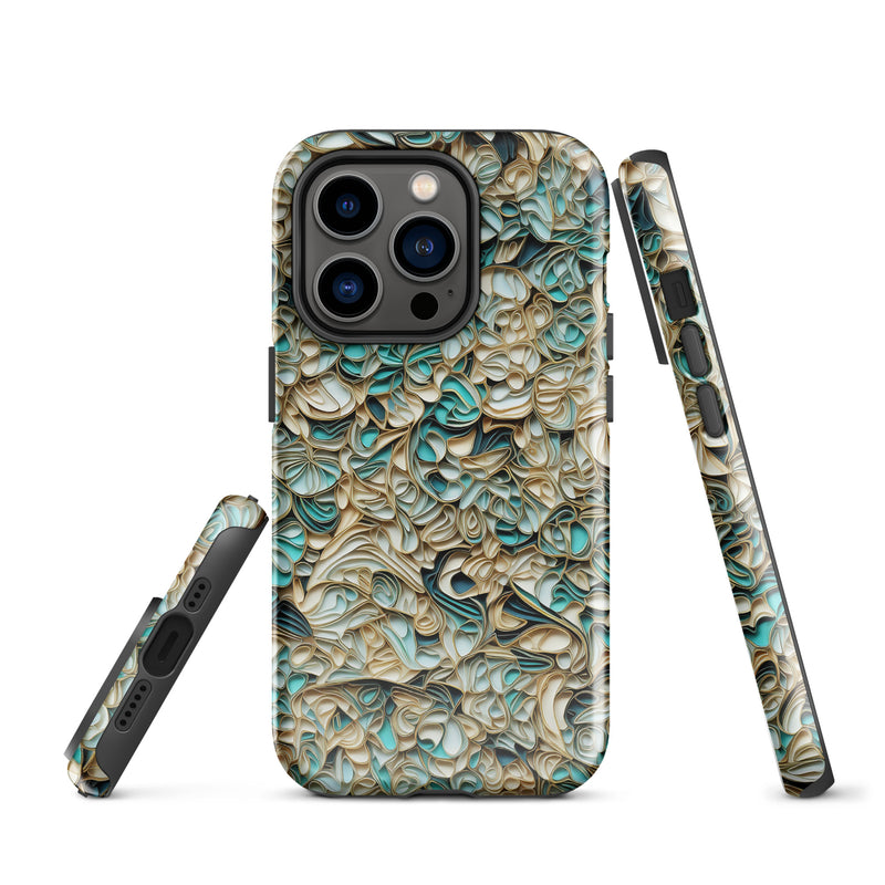 Load image into Gallery viewer, Aesthetic Golden Green  iPhone Case Hardshell 3D Wrap Thermal Double Layer