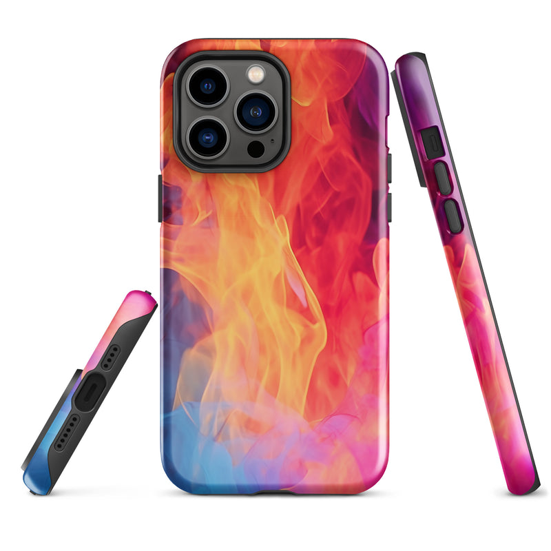 Load image into Gallery viewer, Blue Orange Fire iPhone Case Hardshell 3D Wrap Thermal CREATIVETECH
