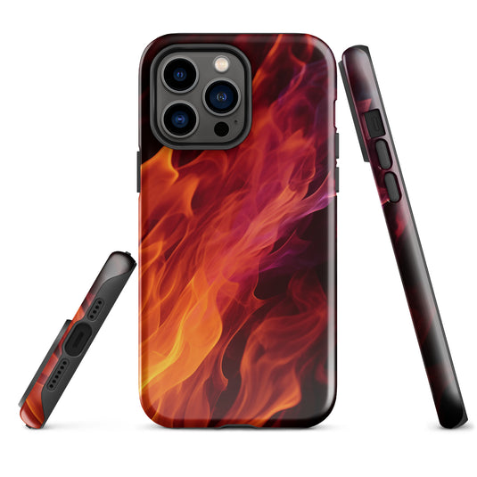 Black Yellow Fire iPhone Case Hardshell 3D Wrap Thermal CREATIVETECH