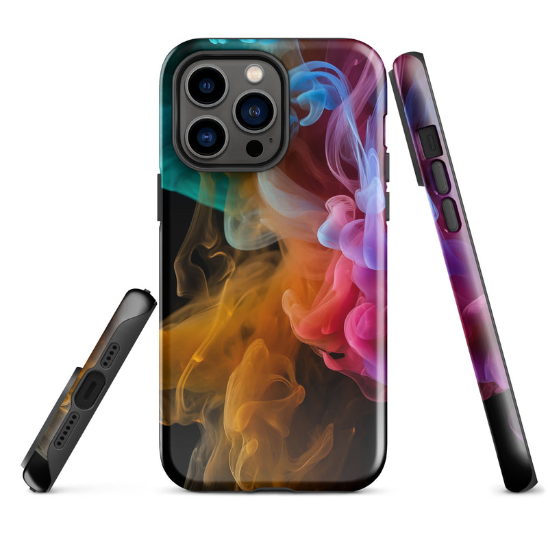 Load image into Gallery viewer, Colorful Dark Yellow Smoke iPhone Case Hardshell 3D Wrap Thermal CREATIVETECH
