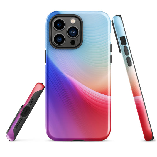 Red Violet Blue Abstract Waves iPhone Case Hardshell 3D Wrap Thermal CREATIVETECH