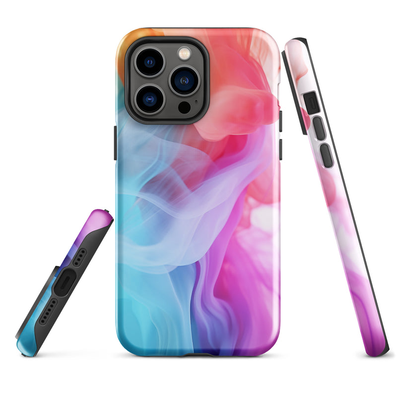 Load image into Gallery viewer, Blue Purple Smoke iPhone Case Hardshell 3D Wrap Thermal CREATIVETECH
