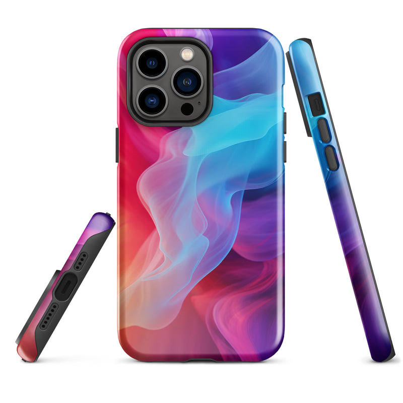 Load image into Gallery viewer, Purple Red Blue Smoke iPhone Case Hardshell 3D Wrap Thermal CREATIVETECH