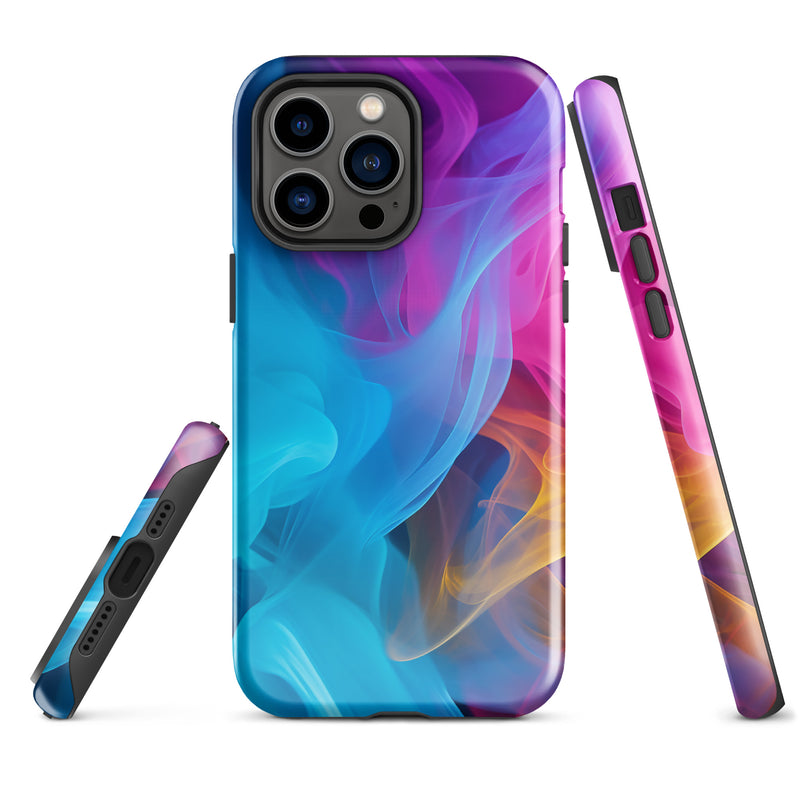 Load image into Gallery viewer, Blue Violet Smoke iPhone Case Hardshell 3D Wrap Thermal CREATIVETECH