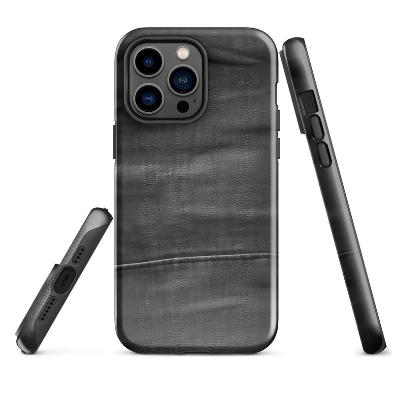 Load image into Gallery viewer, Dark Grey Denim Cloth iPhone Case Hardshell 3D Wrap Thermal CREATIVETECH