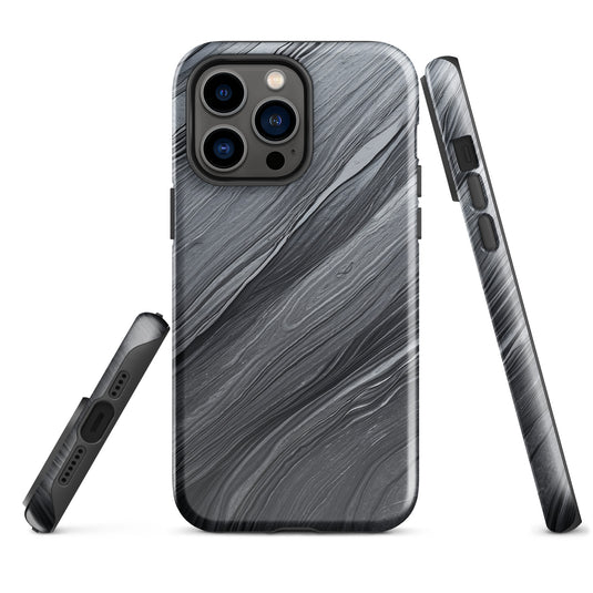 Damascus Steel iPhone Case Hardshell 3D Wrap Thermal Dark Grey Metal CREATIVETECH