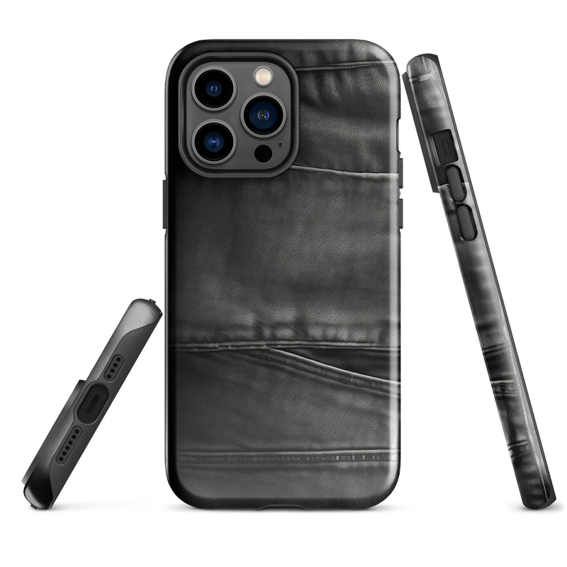 Load image into Gallery viewer, Dark Grey Denim Pocket iPhone Case Hardshell 3D Wrap Thermal CREATIVETECH