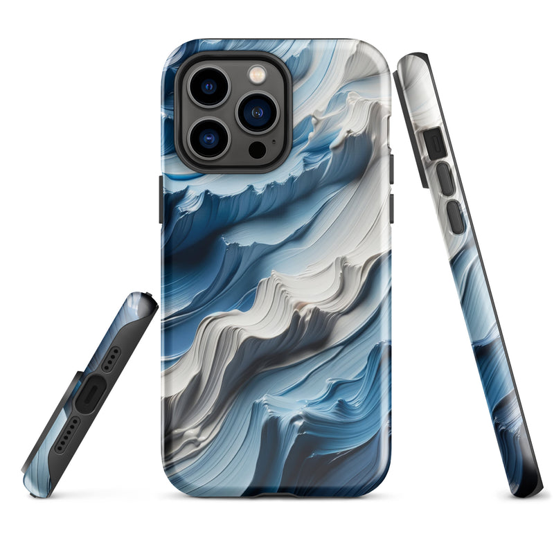 Load image into Gallery viewer, Blue White Paint Style Colorful iPhone Case Hardshell 3D Wrap Thermal Double Layer CREATIVETECH