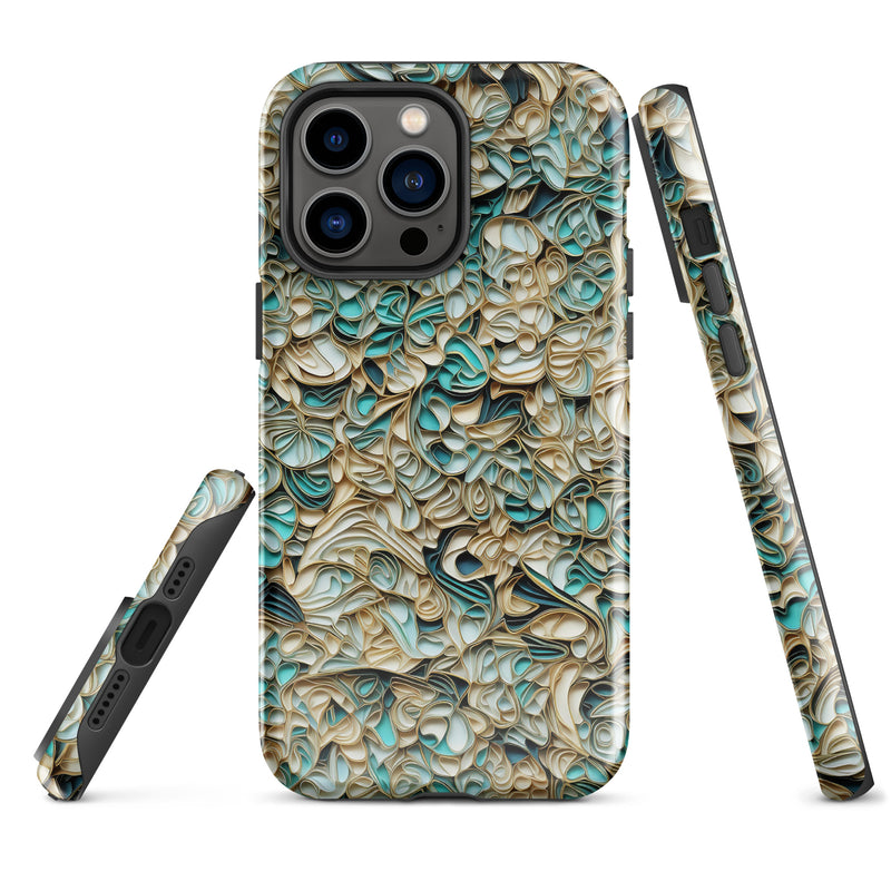 Load image into Gallery viewer, Aesthetic Golden Green  iPhone Case Hardshell 3D Wrap Thermal Double Layer
