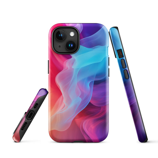 Purple Red Blue Smoke iPhone Case Hardshell 3D Wrap Thermal CREATIVETECH