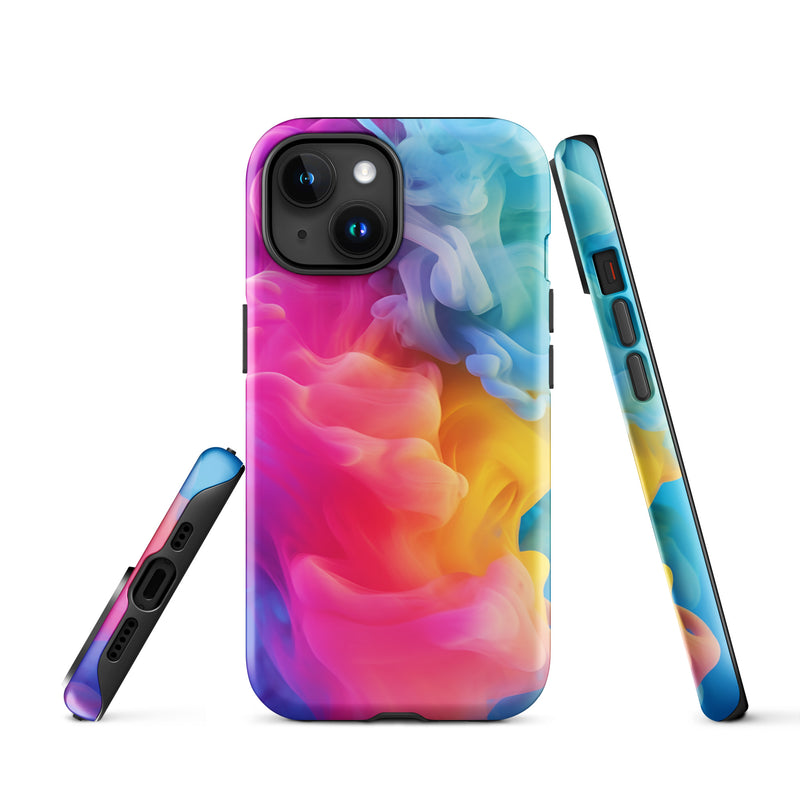 Load image into Gallery viewer, Pride Colorful Smoke iPhone Case Hardshell 3D Wrap Thermal CREATIVETECH
