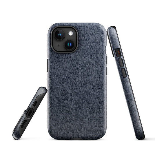 Deep Blue Leather iPhone Case Hardshell 3D Wrap Thermal CREATIVETECH