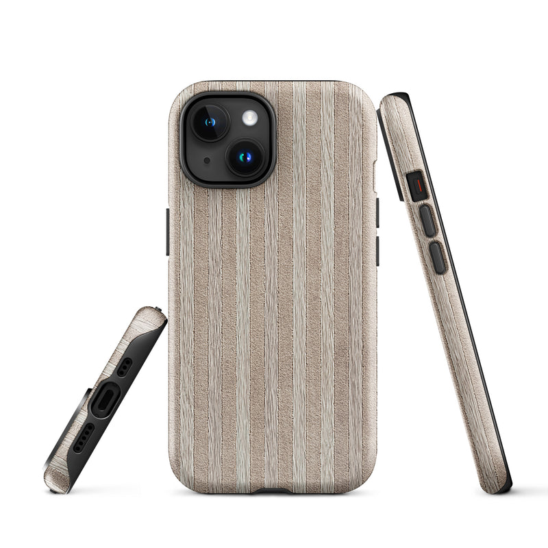 Load image into Gallery viewer, Light Striped Wood iPhone Case Hardshell 3D Wrap Thermal CREATIVETECH
