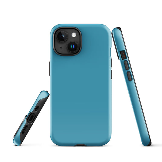 Blue iPhone Case Hardshell 3D Wrap Thermal Plain Color CREATIVETECH