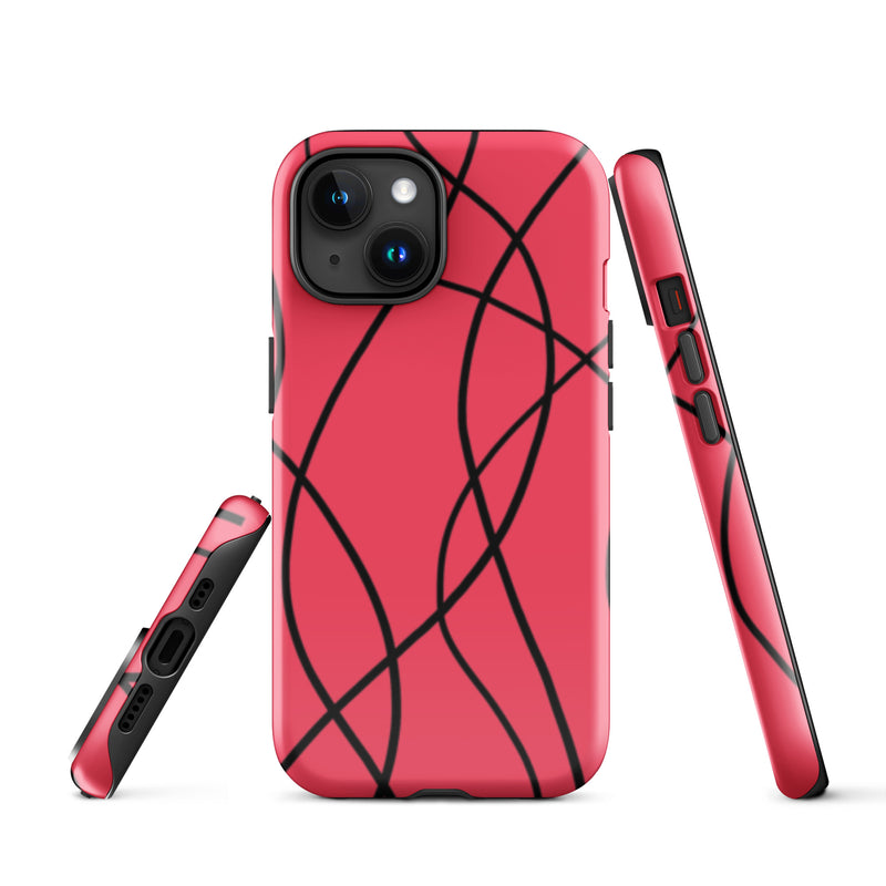 Load image into Gallery viewer, Aesthetic Black Red iPhone Case Hardshell 3D Wrap Thermal CREATIVETECH