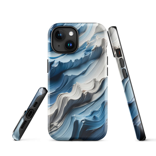 Blue White Paint Style Colorful iPhone Case Hardshell 3D Wrap Thermal Double Layer CREATIVETECH