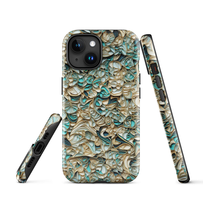 Load image into Gallery viewer, Aesthetic Golden Green  iPhone Case Hardshell 3D Wrap Thermal Double Layer