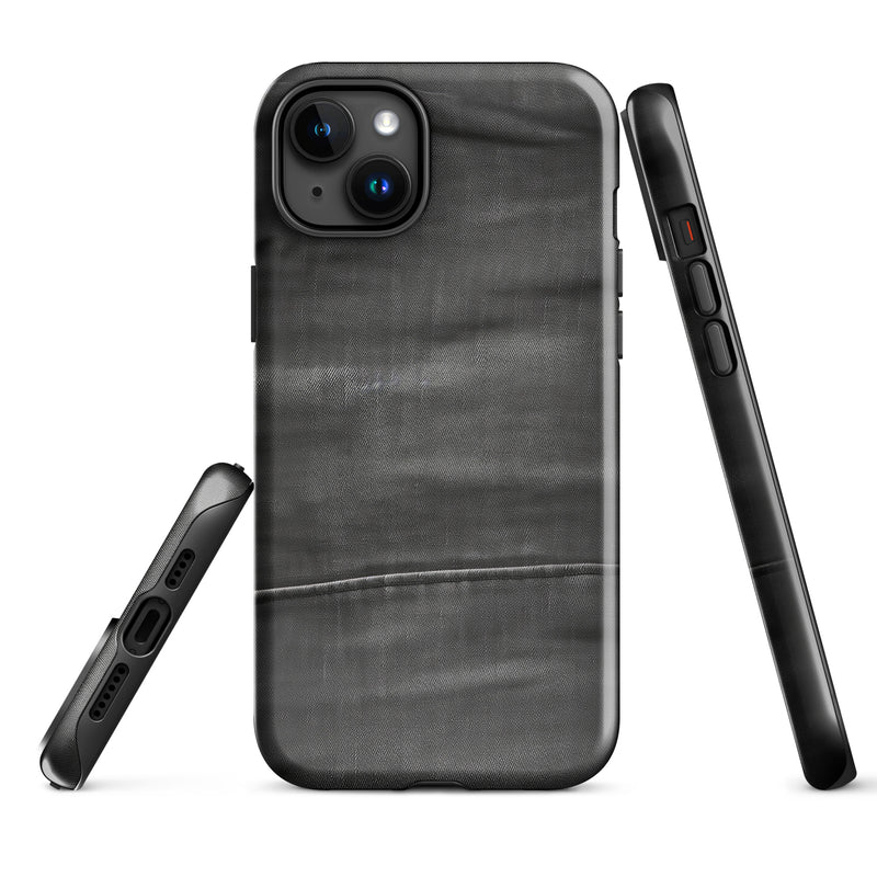 Load image into Gallery viewer, Dark Grey Denim Cloth iPhone Case Hardshell 3D Wrap Thermal CREATIVETECH