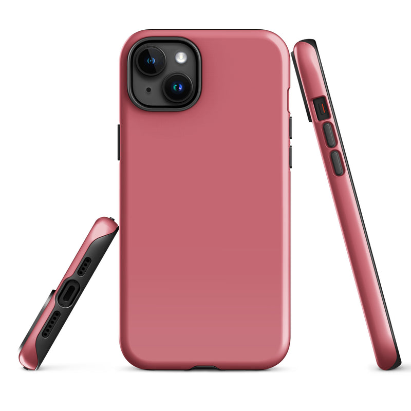 Load image into Gallery viewer, Cabaret Pink iPhone Case Hardshell 3D Wrap Thermal Plain Color CREATIVETECH