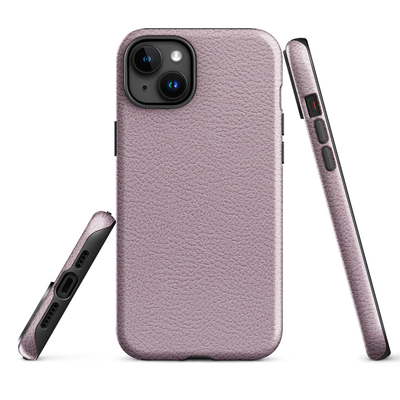 Load image into Gallery viewer, Ash Pink Leather iPhone Case Hardshell 3D Wrap Thermal CREATIVETECH