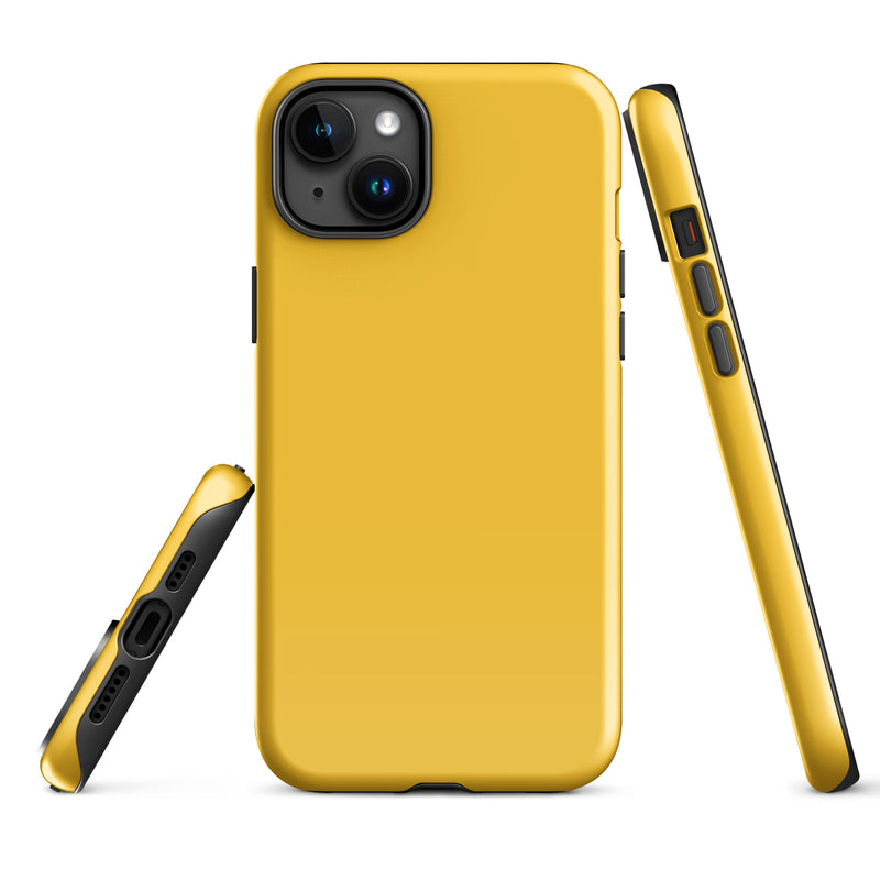 Load image into Gallery viewer, Yellow iPhone Case Hardshell 3D Wrap Thermal Plain Color CREATIVETECH