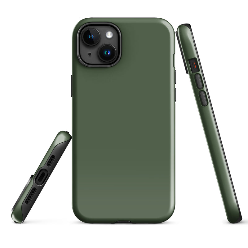 Load image into Gallery viewer, Deep Sage Green iPhone Case Hardshell 3D Wrap Thermal Plain Color CREATIVETECH
