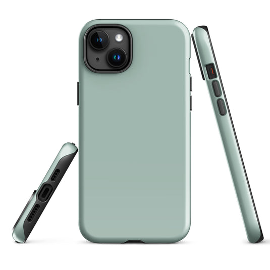 Opal Green Blue iPhone Case Hardshell 3D Wrap Thermal Plain Color CREATIVETECH