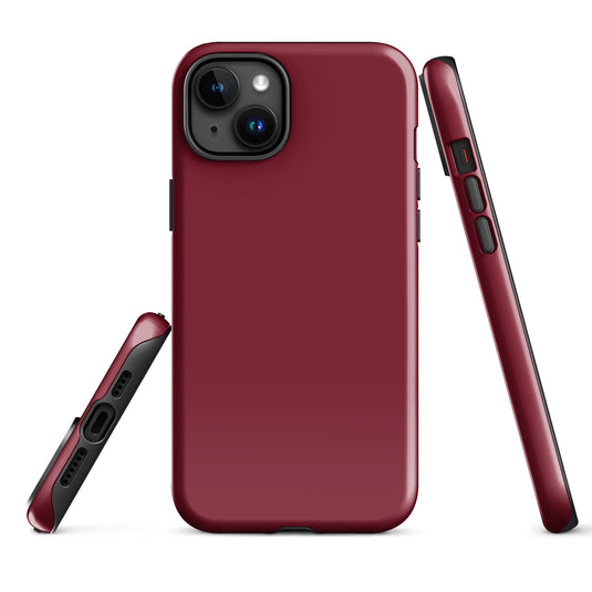 Burgundy Red iPhone Case Hardshell 3D Wrap Thermal Plain Color CREATIVETECH