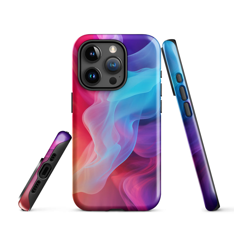 Load image into Gallery viewer, Purple Red Blue Smoke iPhone Case Hardshell 3D Wrap Thermal CREATIVETECH