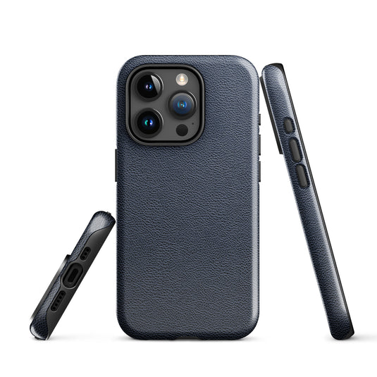 Deep Blue Leather iPhone Case Hardshell 3D Wrap Thermal CREATIVETECH