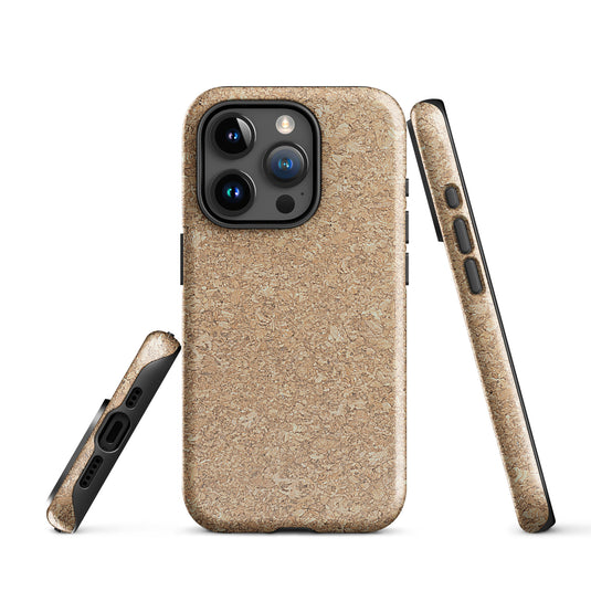 Beige Brown Cork Wood iPhone Case Hardshell 3D Wrap Thermal CREATIVETECH