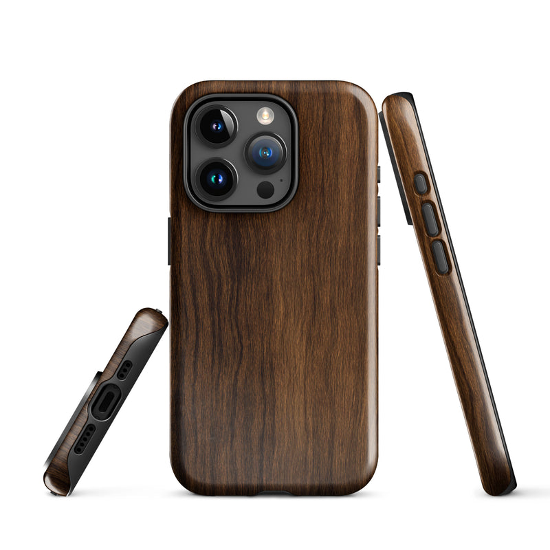 Load image into Gallery viewer, Medium Brown Wood iPhone Case Hardshell 3D Wrap Thermal CREATIVETECH