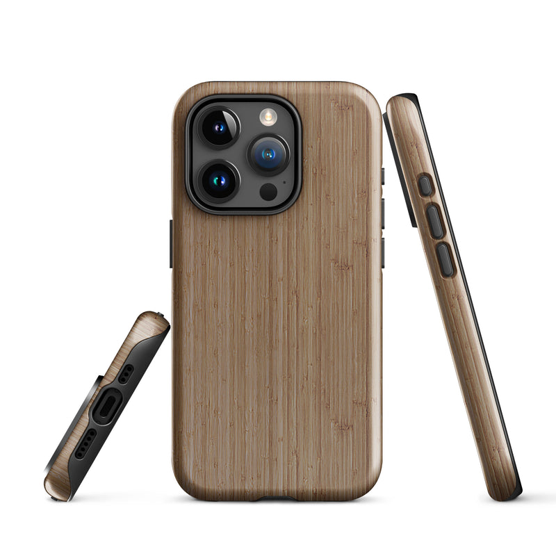 Load image into Gallery viewer, Brown Bamboo Wood iPhone Case Hardshell 3D Wrap Thermal CREATIVETECH
