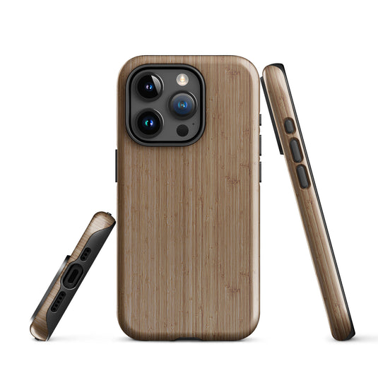 Brown Bamboo Wood iPhone Case Hardshell 3D Wrap Thermal CREATIVETECH