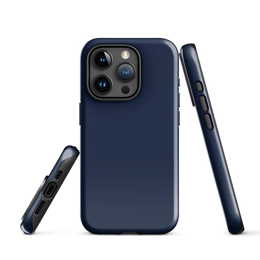 Navy Blue iPhone Case Hardshell 3D Wrap Thermal Plain Color CREATIVETECH
