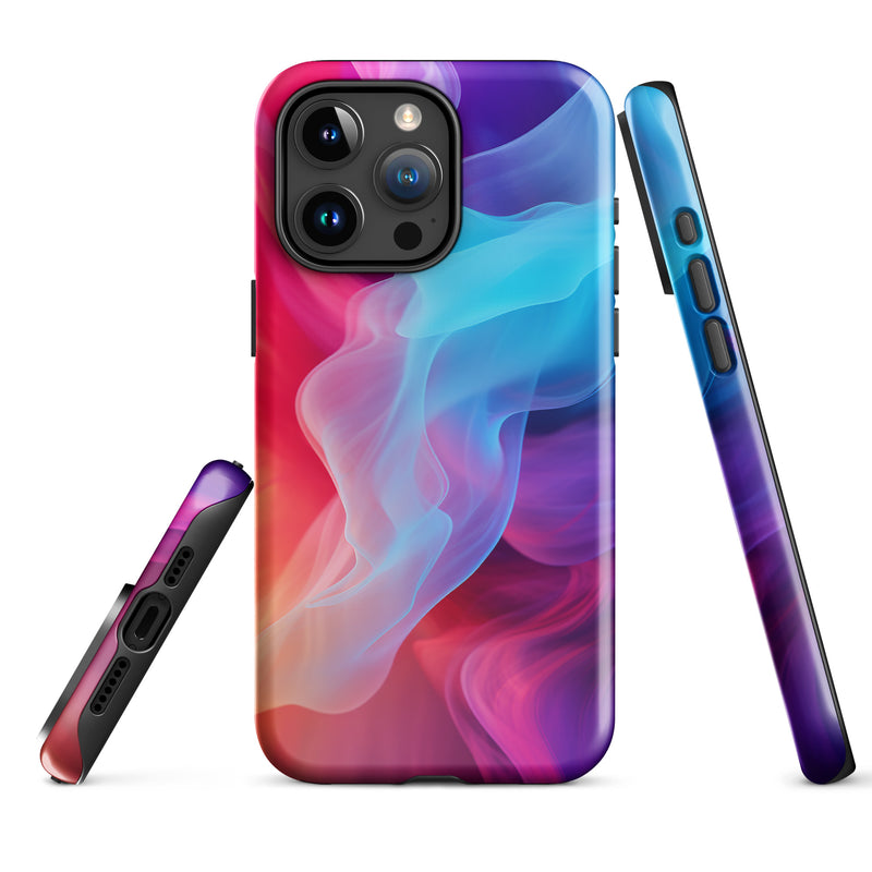 Load image into Gallery viewer, Purple Red Blue Smoke iPhone Case Hardshell 3D Wrap Thermal CREATIVETECH