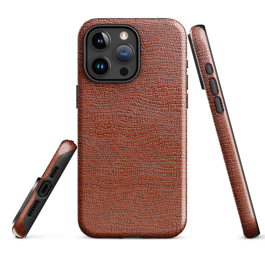 Exotic Brown Leather iPhone Case Hardshell 3D Wrap Thermal CREATIVETECH