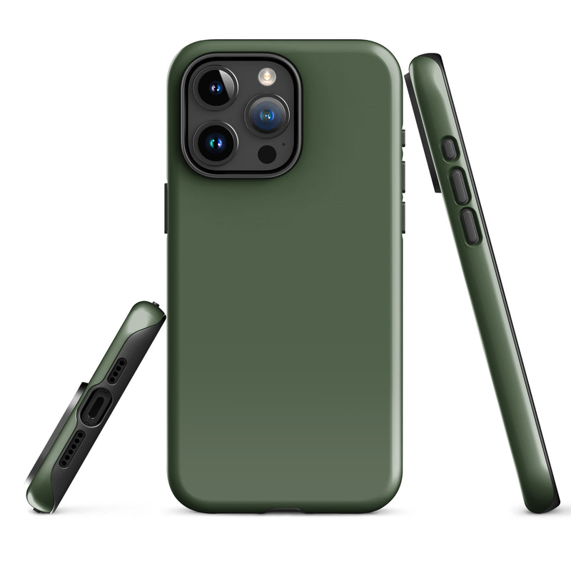 Load image into Gallery viewer, Deep Sage Green iPhone Case Hardshell 3D Wrap Thermal Plain Color CREATIVETECH
