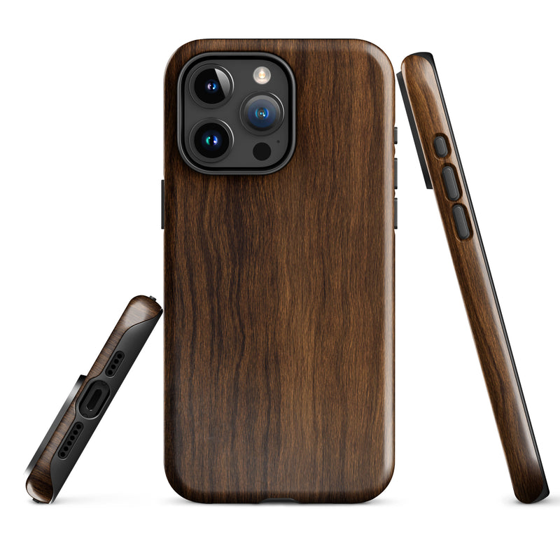 Load image into Gallery viewer, Medium Brown Wood iPhone Case Hardshell 3D Wrap Thermal CREATIVETECH