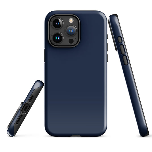 Navy Blue iPhone Case Hardshell 3D Wrap Thermal Plain Color CREATIVETECH