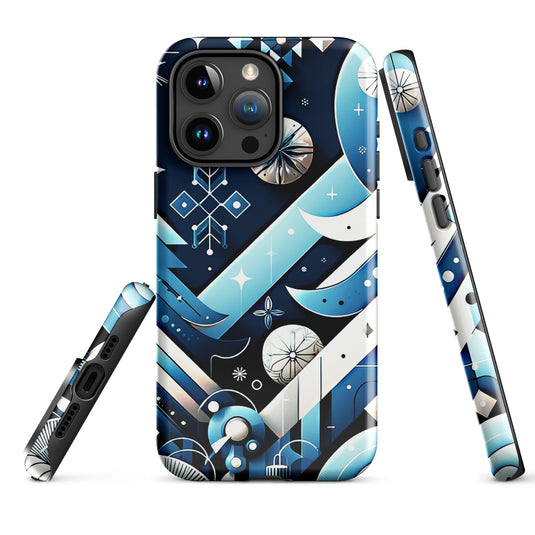 Christmas Vibe Aesthetic Blue White iPhone Case Hardshell 3D Wrap Thermal Double Layer CREATIVETECH