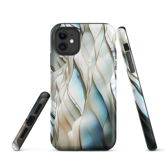 Cream Blue White Pearl iPhone Case Hardshell 3D Wrap Thermal CREATIVETECH