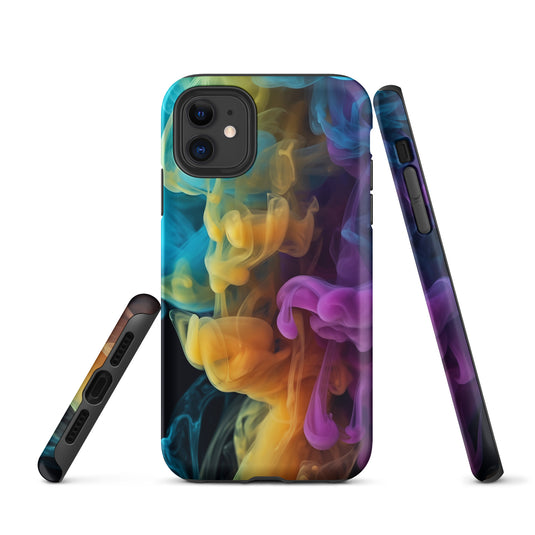 Yellow Purple Blue Smoke iPhone Case Hardshell 3D Wrap Thermal CREATIVETECH